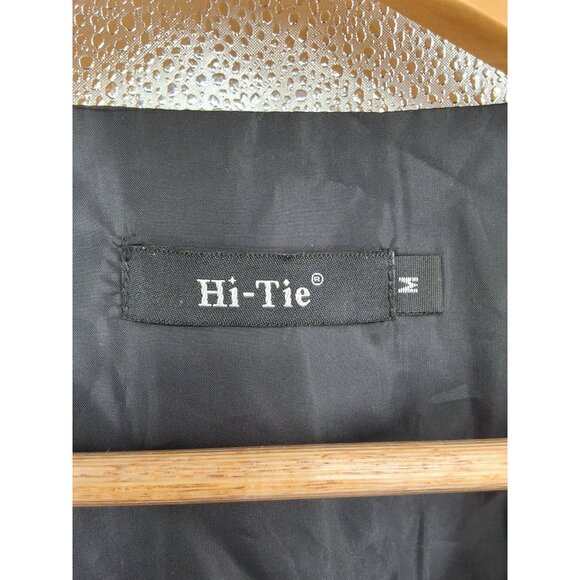 CooFandy Rose Pattern Cream Gold Button Up Vest w/ Tie Size M - Picture 7 of 10